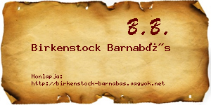 Birkenstock Barnabás névjegykártya